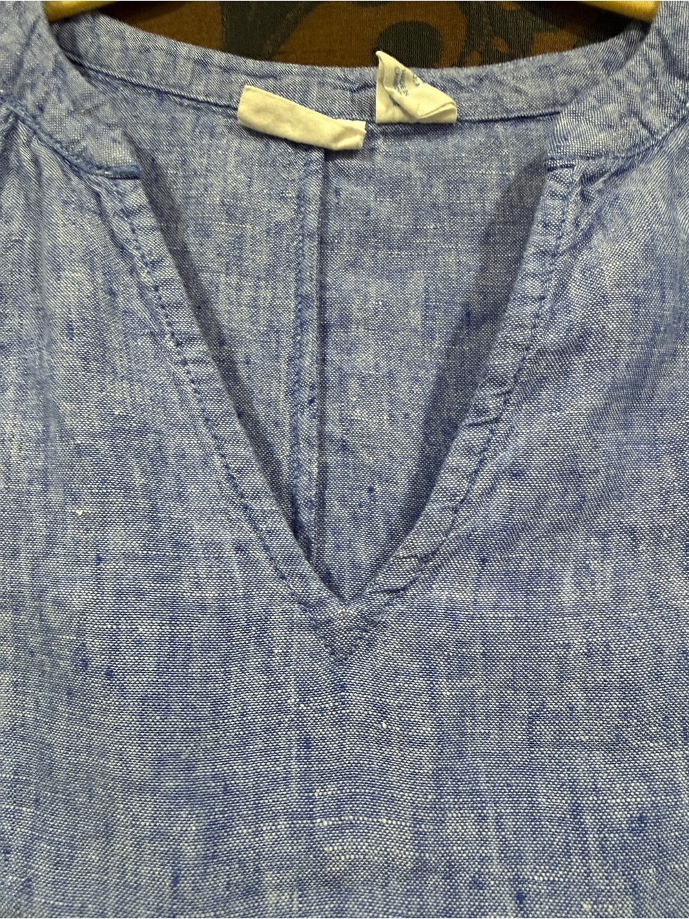 Sigrid Olsen Blue Knee Length Sleeveless 100% Linen V Neck
Shift Dress Sz M - Picture 3 of 10